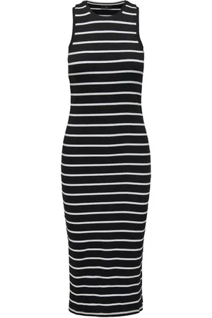 ONLY Mellemlang kjole - ONLBELFAST STRIBE S/L MIDI KJOLE JRS NOOS - XS till L - Damer