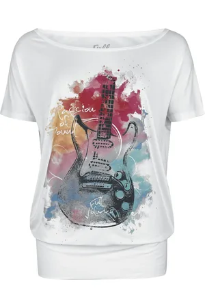 Full Volume T-shirt - T-shirt med guitarprint foran - S till XXL - Damer
