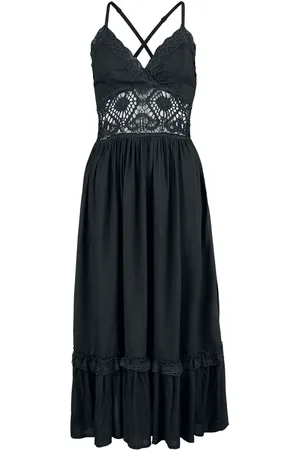 Gothicana Lang kjole - Maxi-Dress with Lace - S till XXL - Damer