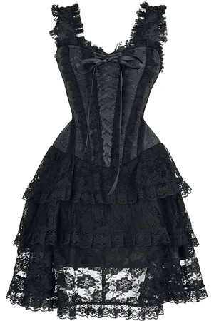 Gothicana Kort kjole - Short Corset Dress with Lace - S till XXL - Damer