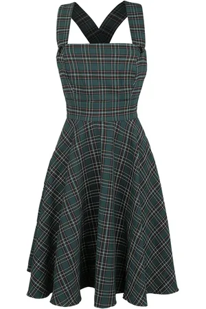 Hell Bunny Mellemlang kjole - Peebles Pinafore - XS till 4XL - Damer