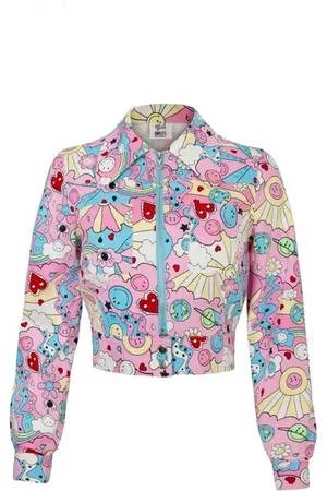 Hell Bunny Overgangsjakke - x Smiley Originals Loulou Jacket - XS till 4XL - Damer