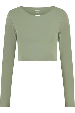 Urban classics Langærmet - Dame Cropped Sports Top - XS till XL - Damer
