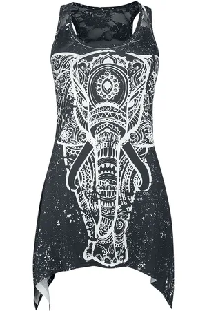 Innocent Top - Spiritual elephant lace panel vest - S till 4XL - Damer