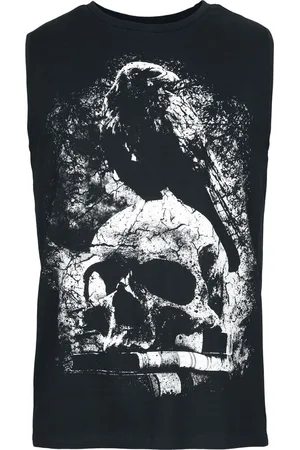 Gothicana Tanktop - Ravn Med Litteratur Kranievest - S till XXL - Herrer