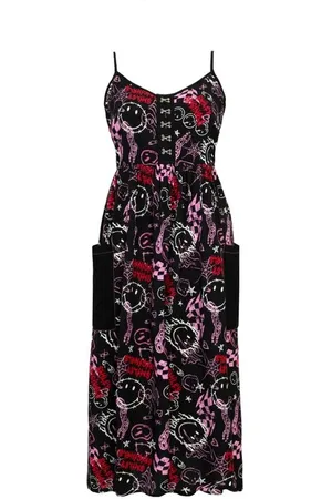 Hell Bunny Lang kjole - x Smiley Originals Riot Dress - XS till 4XL - Damer
