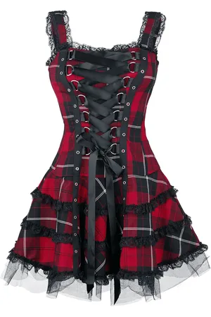 Hell Bunny Kort kjole - Harley Tartan Dress - XS till XL - Damer