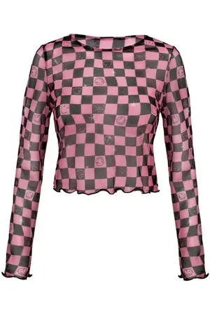 Hell Bunny Langærmet - x Smiley Originals Distortion Top - XS till 4XL - Damer