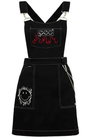Hell Bunny Kort kjole - x Smiley Originals Dylan Pinafore Dress - XS till XXL - Damer