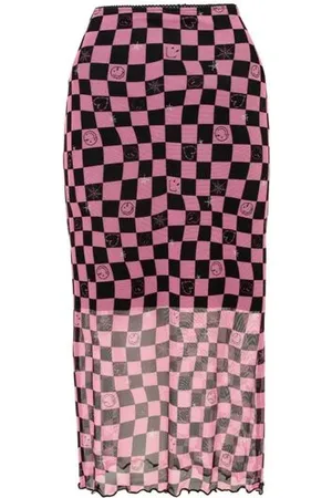 Hell Bunny Lang nederdel - x Smiley Originals Distortion Skirt - XS till 4XL - Damer