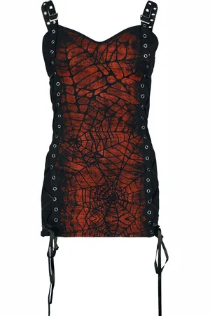 Gothicana Top - Top med edderkoppespind print - S till XXL - Damer