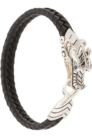 John Hardy Legends Naga-armbånd i læder med safir