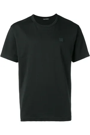 Acne Studios T-shirt med rund hals og ansigtsmærke