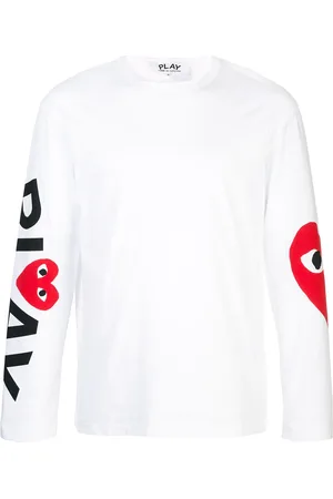 Comme des Garçons T-shirt med lange ærmer og øje-tryk
