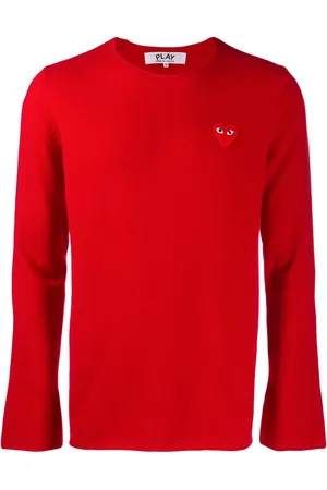 Comme des Garçons Sweater med hjerteapplikation