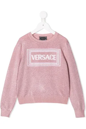 VERSACE Trøje med logobroderi og glitter