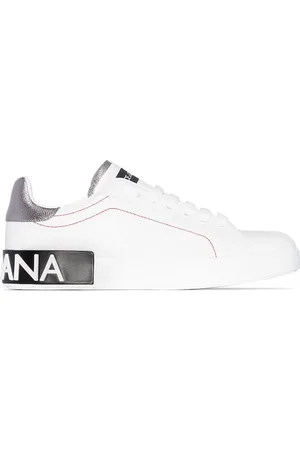 Dolce & Gabbana Hvide Portofino-sneakers i læder