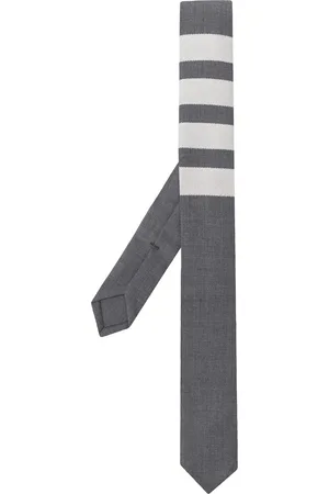 Thom Browne Mediumgråt slips med 4-bar-detalje