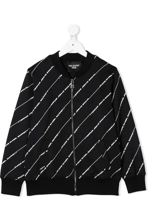 Neil Barrett Bomberjakke med diagonal logostribe