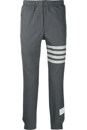 Thom Browne Mediumgrå joggingbukser med trykknaplukning