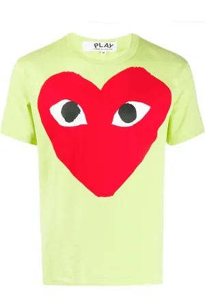 Comme des Garçons T-shirt med rund hals og hjertetryk