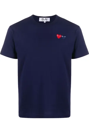 Comme des Garçons Kortærmet T-shirt med hjertemærke