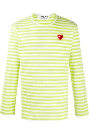 Comme des Garçons Stribet skjorte med hjertelogo