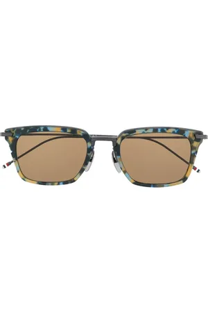Thom Browne Marineblå TB916 wayfarer-solbriller med skildpaddeeffekt