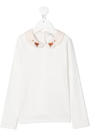 Lanvin Top med rævetryk og krave