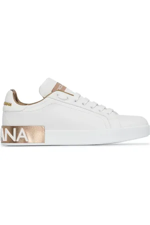 Dolce & Gabbana Hvide Portofino-sneakers i læder