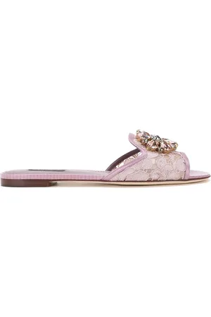 Dolce & Gabbana Bianca blondesandaler med krystaludsmykning