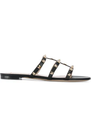 VALENTINO GARAVANI Flade Rockstud lædersandaler