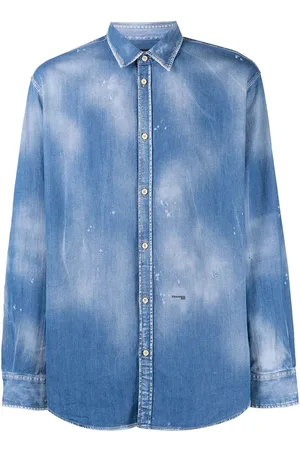 Dsquared2 Denimskjorte med slitageeffekt