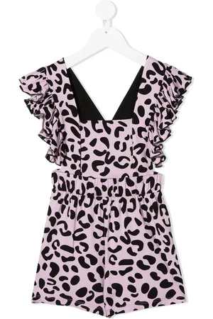 Wauw Capow by Bangbang Playsuit med leopardtryk og flæser