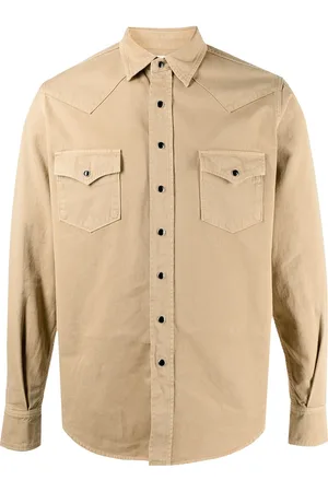 Saint Laurent Stenvasket western-denimskjorte