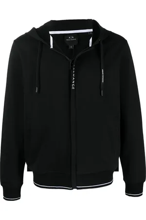 Armani Exchange Hættetrøje med logotryk og lynlås