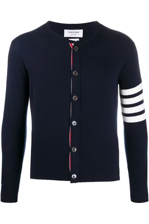 Thom Browne Cardigan med rund hals og fire striber