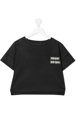 Le pandorine Cropped T-shirt med slogantryk