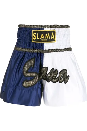 AMIR SLAMA Luta denimshorts med broderi