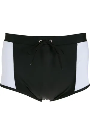 AMIR SLAMA Denimshorts med kontrastpanel