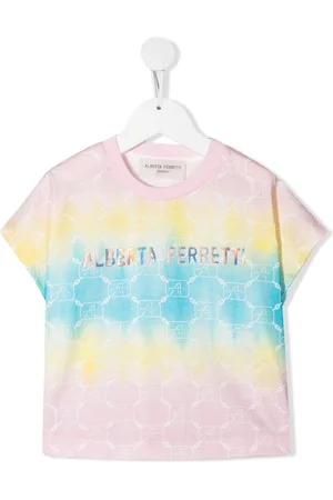 Alberta Ferretti T-shirt med logo- og batiktryk