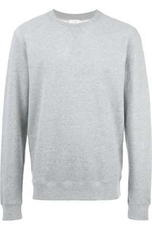 Sunspel Ensfarvet sweatshirt med rund hals