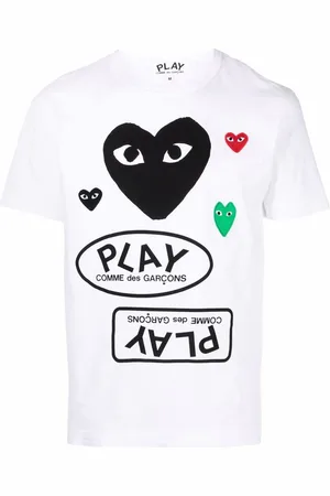 Comme des Garçons T-shirt med hjerte-logotryk