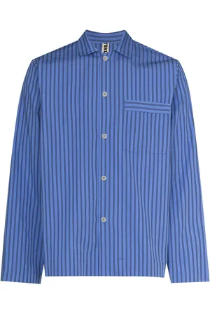 Tekla Stribet pyjamasskjorte i poplin