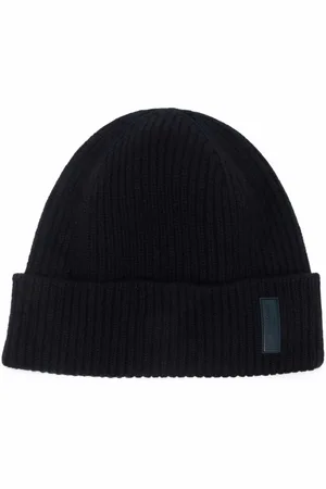 Giorgio Armani Kashmir-strikket hue med logomærke