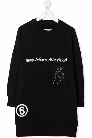 Maison Margiela Mellemlang sweater-kjole med logobånd