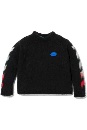 OFF-WHITE Trøje med piletryk og børstet effekt