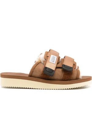 SUICOKE Moto sandaler med lammeskindskant