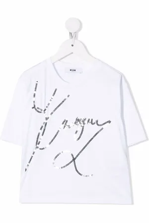 Msgm T-shirt med pailletudsmykket logo