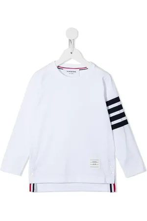 Thom Browne T-shirt i bomuld med lange ærmer og 4-Bar-detalje